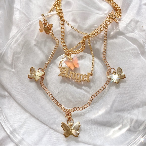 Jewelry - LAST ONE! butterfly angel layered necklace (buy 1 get two free!!!)